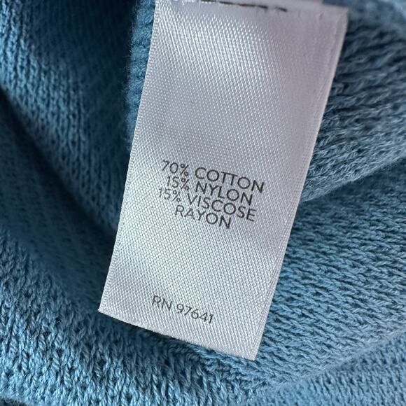 J Jill Sweater Womens Large Blue Knit Casual Textured Lounge Office Popover - Picture 7 of 11
